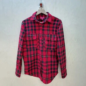 Tactica || Women's Red Plaid Flannel Conceal Carry Shirt Small